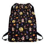 Animal Wizard Pattern Print Drawstring Backpack
