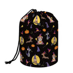 Animal Wizard Pattern Print Drawstring Makeup Bag