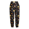 Animal Wizard Pattern Print Fleece Lined Knit Pants