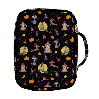 Animal Wizard Pattern Print Front Pocket Bible Bag