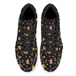 Animal Wizard Pattern Print High Top Leather Sneakers