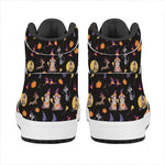 Animal Wizard Pattern Print High Top Leather Sneakers