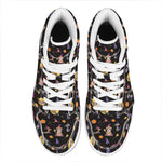 Animal Wizard Pattern Print High Top Leather Sneakers