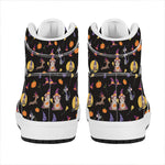 Animal Wizard Pattern Print High Top Leather Sneakers