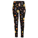 Animal Wizard Pattern Print High-Waisted Pocket Leggings