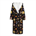 Animal Wizard Pattern Print Hooded Bathrobe