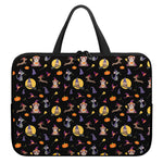 Animal Wizard Pattern Print Laptop Sleeve With Handle