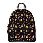 Animal Wizard Pattern Print Leather Backpack