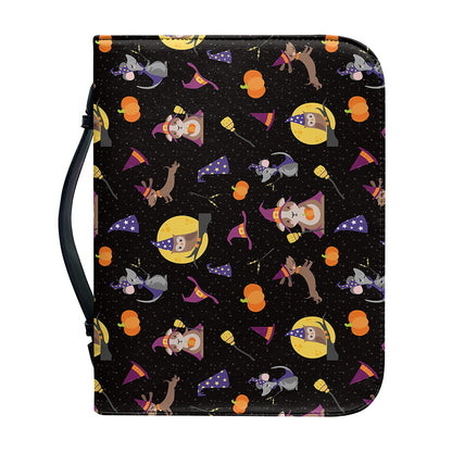 Animal Wizard Pattern Print Leather Bible Cover