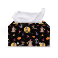 Animal Wizard Pattern Print Leather Tissue Box Cover
