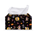 Animal Wizard Pattern Print Leather Tissue Box Cover