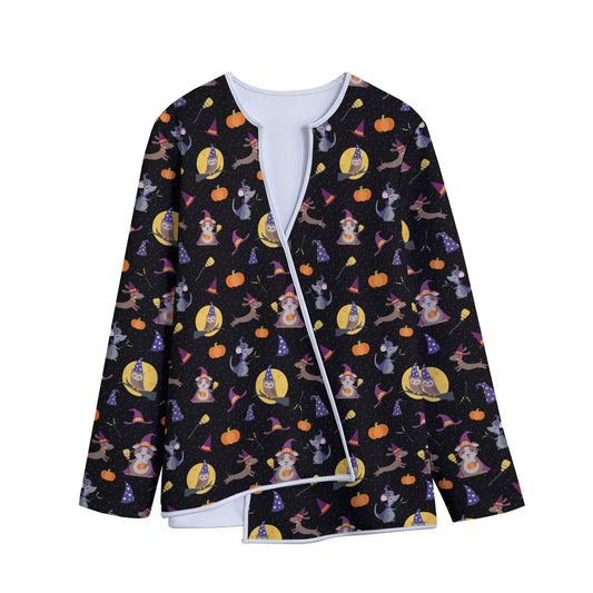 Animal Wizard Pattern Print Long Sleeve Short Coat