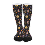 Animal Wizard Pattern Print Long Socks