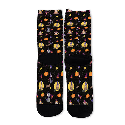 Animal Wizard Pattern Print Long Socks