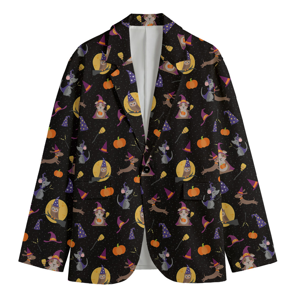 Animal Wizard Pattern Print Men's Blazer