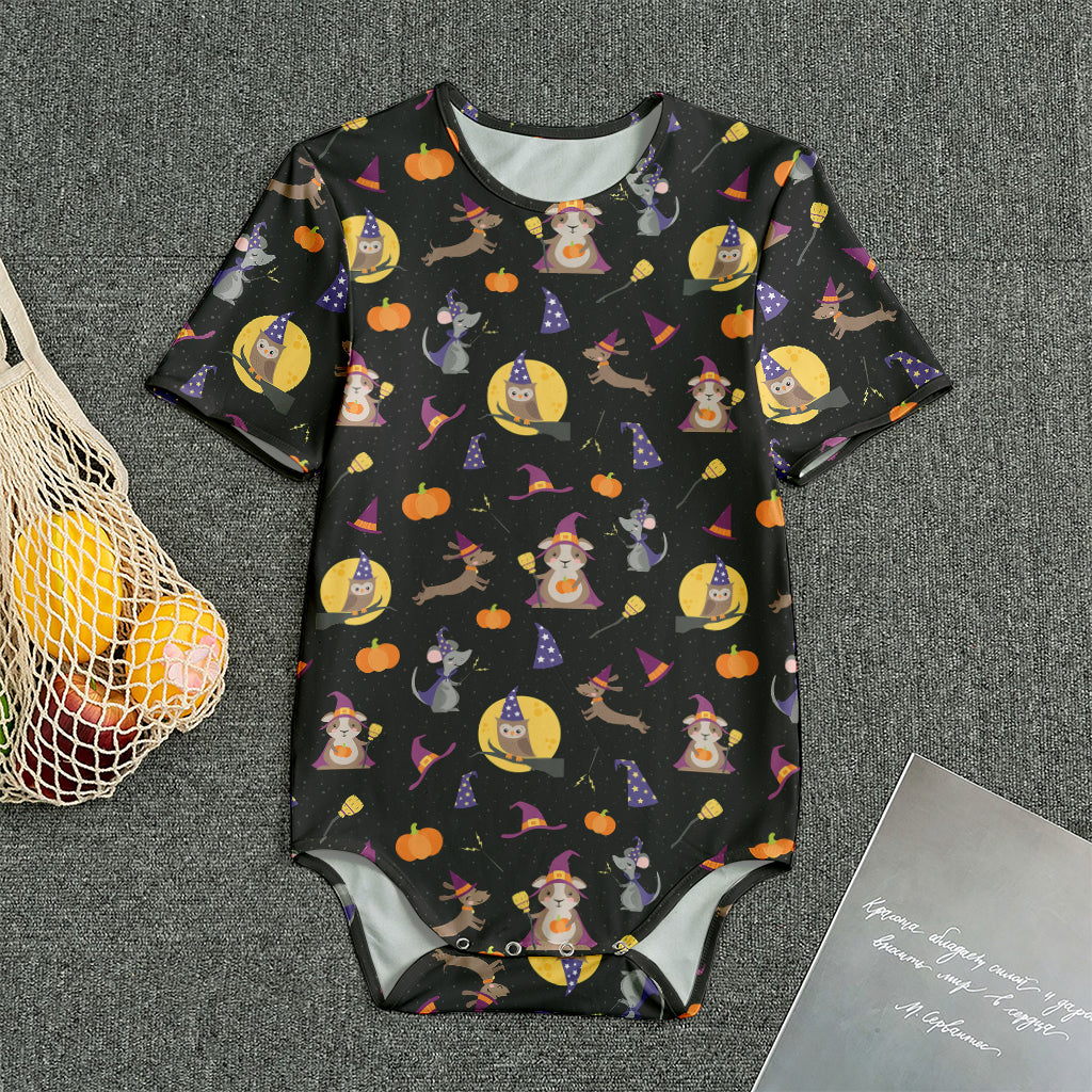 Animal Wizard Pattern Print Men's Bodysuit