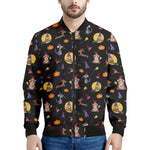 Animal Wizard Pattern Print Men's Bomber Jacket