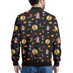 Animal Wizard Pattern Print Men's Bomber Jacket