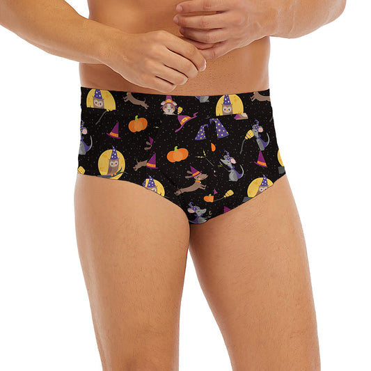 Animal Wizard Pattern Print Men's Briefs