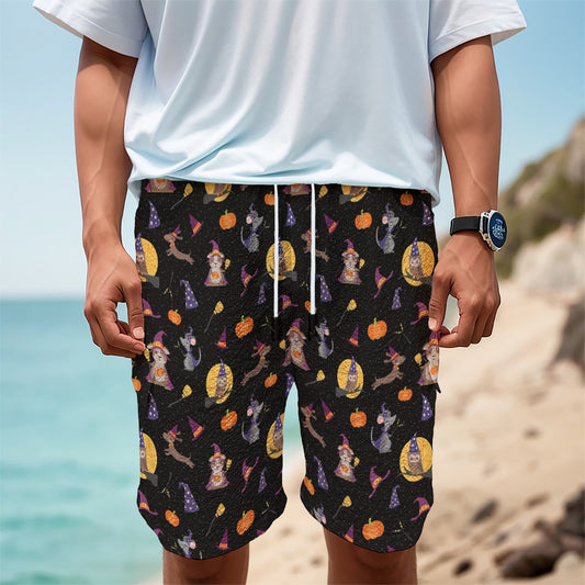 Animal Wizard Pattern Print Men's Cargo Shorts