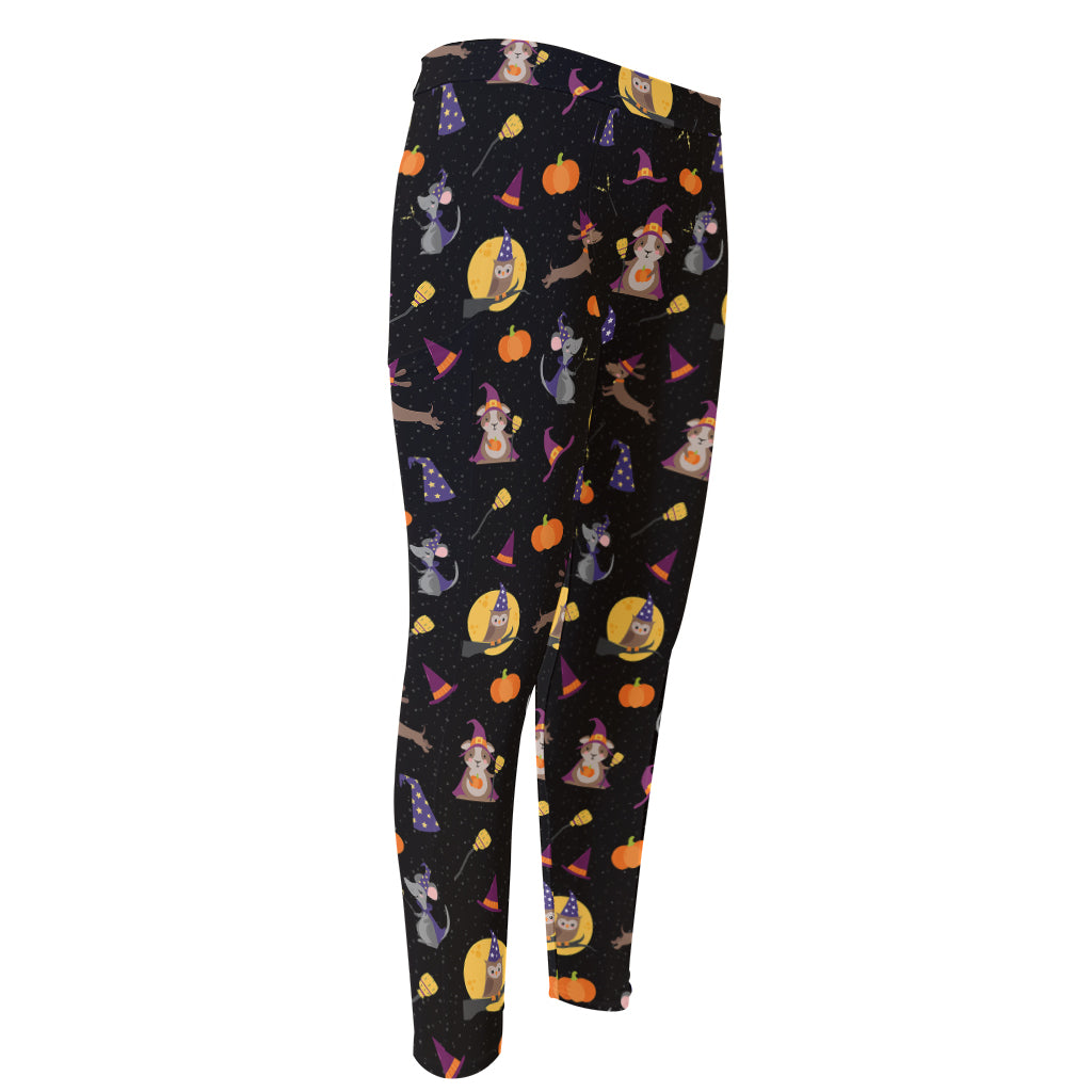 Animal Wizard Pattern Print Men's Compression Pants