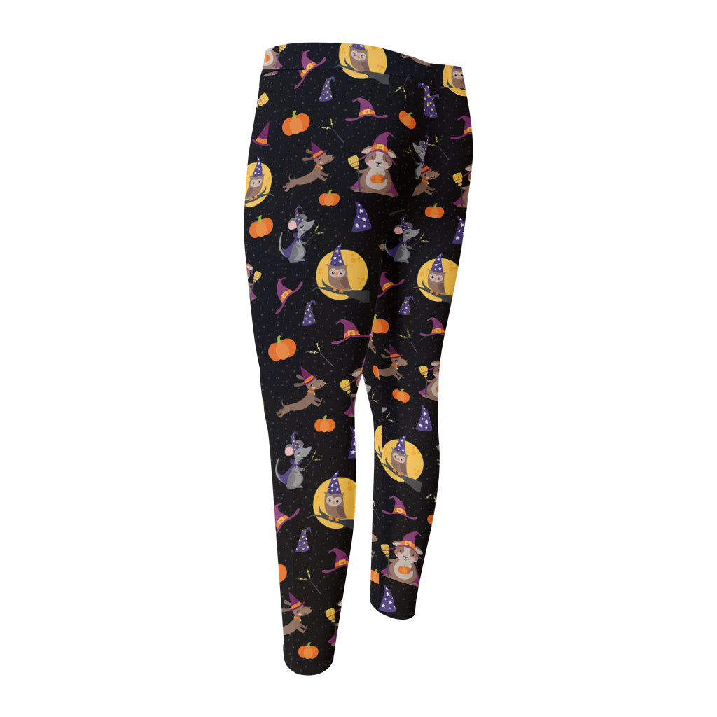 Animal Wizard Pattern Print Men's Compression Pants