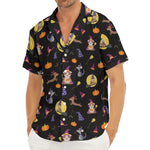 Animal Wizard Pattern Print Men's Deep V-Neck Shirt