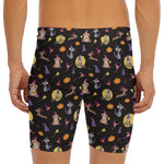 Animal Wizard Pattern Print Men's Long Boxer Briefs