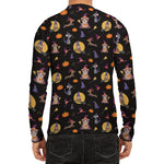 Animal Wizard Pattern Print Men's Long Sleeve Rash Guard