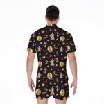 Animal Wizard Pattern Print Men's Rompers