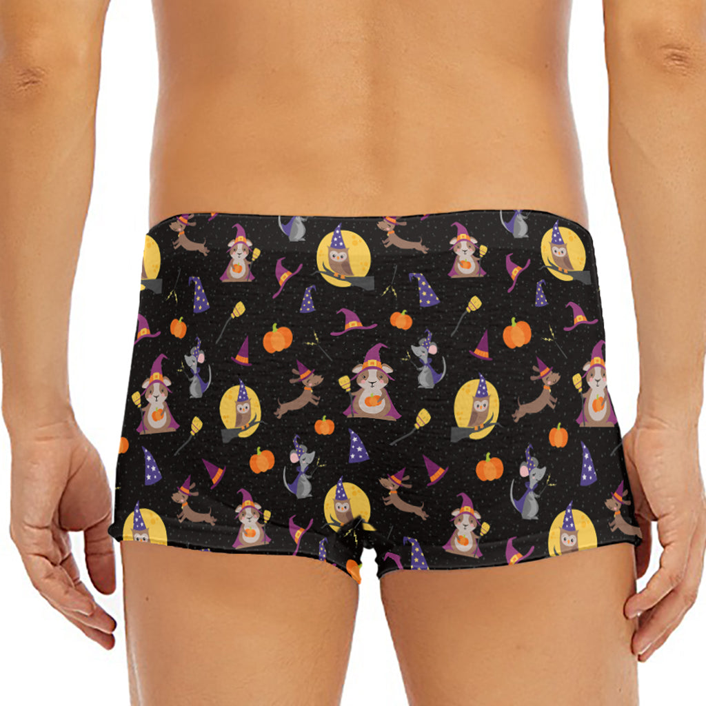 Animal Wizard Pattern Print Men's Short Boxer Briefs