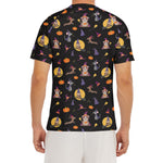 Animal Wizard Pattern Print Men's Short Sleeve Rash Guard