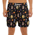 Animal Wizard Pattern Print Men's Split Running Shorts