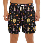 Animal Wizard Pattern Print Men's Split Running Shorts