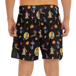 Animal Wizard Pattern Print Men's Split Running Shorts