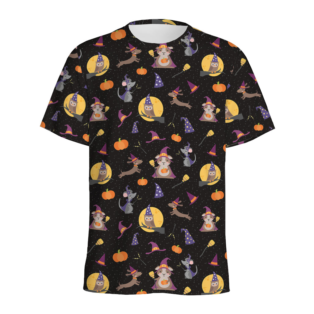 Animal Wizard Pattern Print Men's Sports T-Shirt