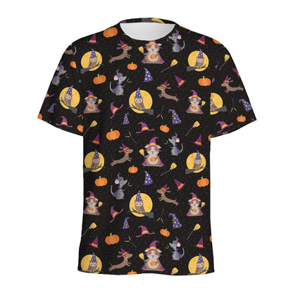 Animal Wizard Pattern Print Men's Sports T-Shirt