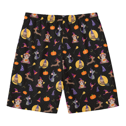 Animal Wizard Pattern Print Men's Swim Trunks
