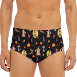 Animal Wizard Pattern Print Men's Triangle Swim Briefs