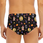 Animal Wizard Pattern Print Men's Triangle Swim Briefs