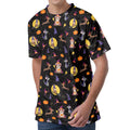 Animal Wizard Pattern Print Men's Velvet T-Shirt