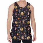 Animal Wizard Pattern Print Men's Velvet Tank Top