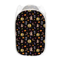 Animal Wizard Pattern Print Mesh Laundry Hamper
