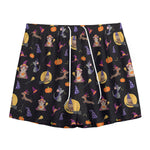 Animal Wizard Pattern Print Mesh Shorts