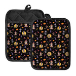 Animal Wizard Pattern Print Pot Holders With Pocket