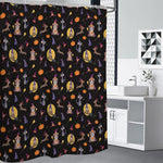 Animal Wizard Pattern Print Premium Shower Curtain