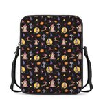 Animal Wizard Pattern Print Rectangular Crossbody Bag