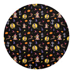 Animal Wizard Pattern Print Round Blanket