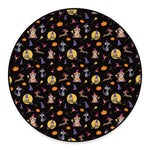 Animal Wizard Pattern Print Round Floor Mat