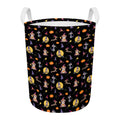 Animal Wizard Pattern Print Round Laundry Basket